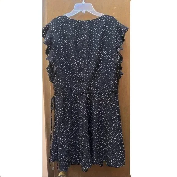 Urban Outfitters Josey Polka Dot Mini Wrap Dress Sz XL - Picture 4 of 16